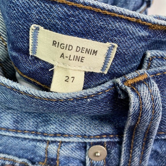 Madewell Rigid Denim A-Line Mini Raw Hem Skirt 27 - Picture 9 of 11